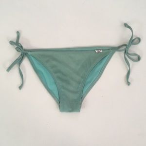 Light green sparkle side tie bikini bottom size xs. Low rise. Glitter. Aqua Heat